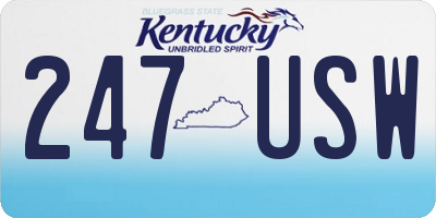 KY license plate 247USW