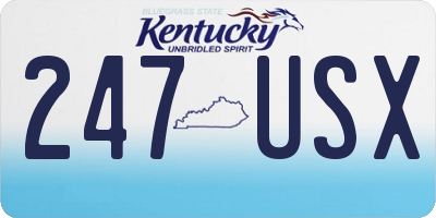 KY license plate 247USX