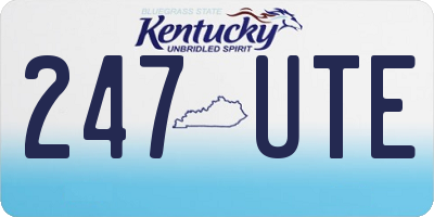 KY license plate 247UTE