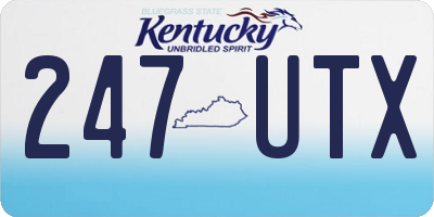 KY license plate 247UTX