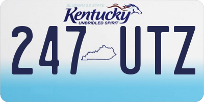 KY license plate 247UTZ