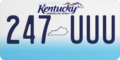 KY license plate 247UUU