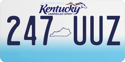 KY license plate 247UUZ