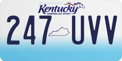 KY license plate 247UVV