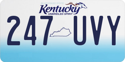 KY license plate 247UVY