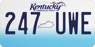 KY license plate 247UWE