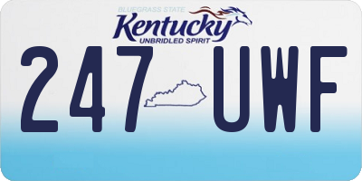 KY license plate 247UWF