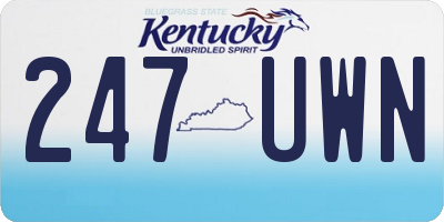 KY license plate 247UWN
