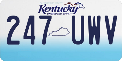 KY license plate 247UWV