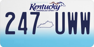 KY license plate 247UWW