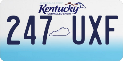 KY license plate 247UXF