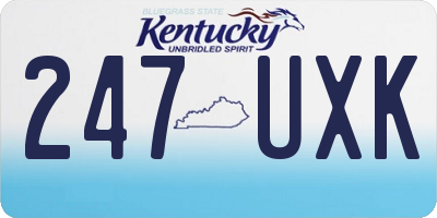 KY license plate 247UXK