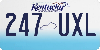 KY license plate 247UXL