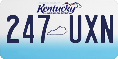KY license plate 247UXN