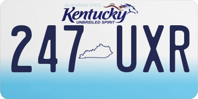 KY license plate 247UXR
