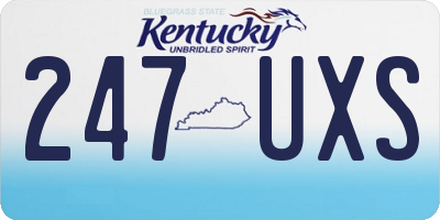 KY license plate 247UXS