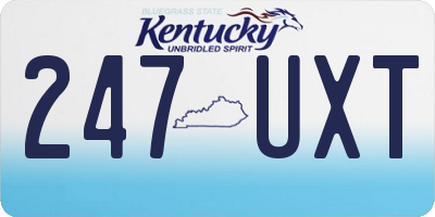 KY license plate 247UXT