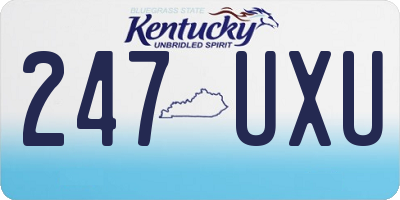 KY license plate 247UXU