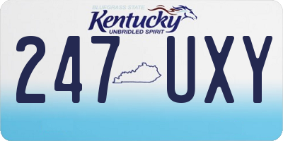 KY license plate 247UXY