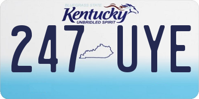 KY license plate 247UYE