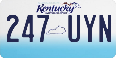 KY license plate 247UYN