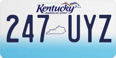 KY license plate 247UYZ