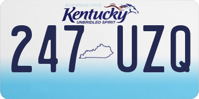 KY license plate 247UZQ