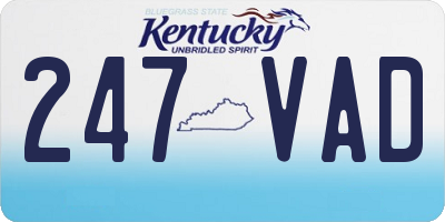KY license plate 247VAD