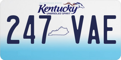 KY license plate 247VAE