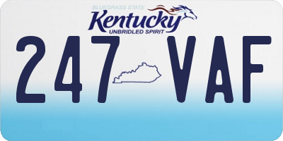 KY license plate 247VAF