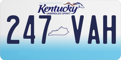 KY license plate 247VAH