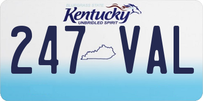 KY license plate 247VAL