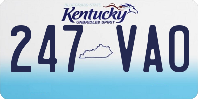 KY license plate 247VAO