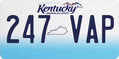 KY license plate 247VAP
