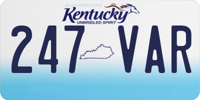 KY license plate 247VAR