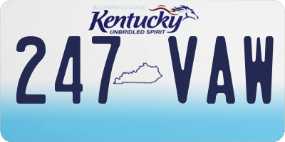 KY license plate 247VAW