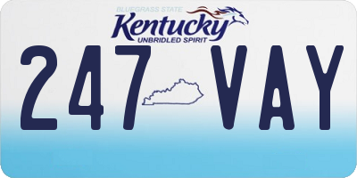 KY license plate 247VAY