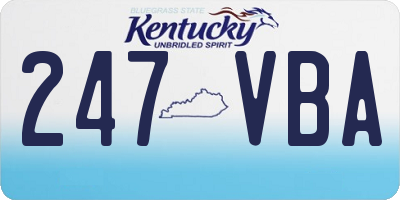 KY license plate 247VBA