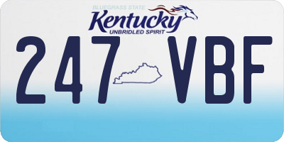 KY license plate 247VBF