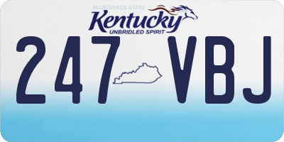 KY license plate 247VBJ