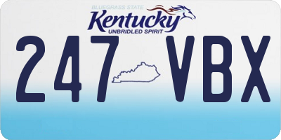 KY license plate 247VBX