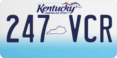 KY license plate 247VCR