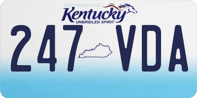 KY license plate 247VDA