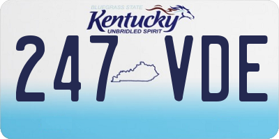 KY license plate 247VDE