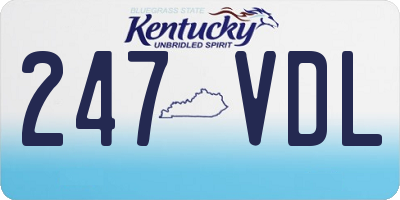 KY license plate 247VDL