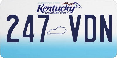 KY license plate 247VDN