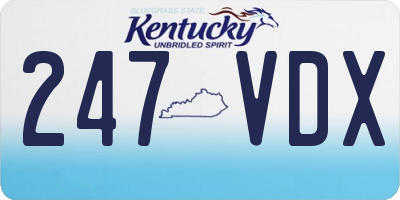 KY license plate 247VDX