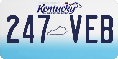 KY license plate 247VEB