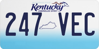 KY license plate 247VEC