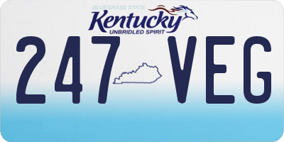 KY license plate 247VEG